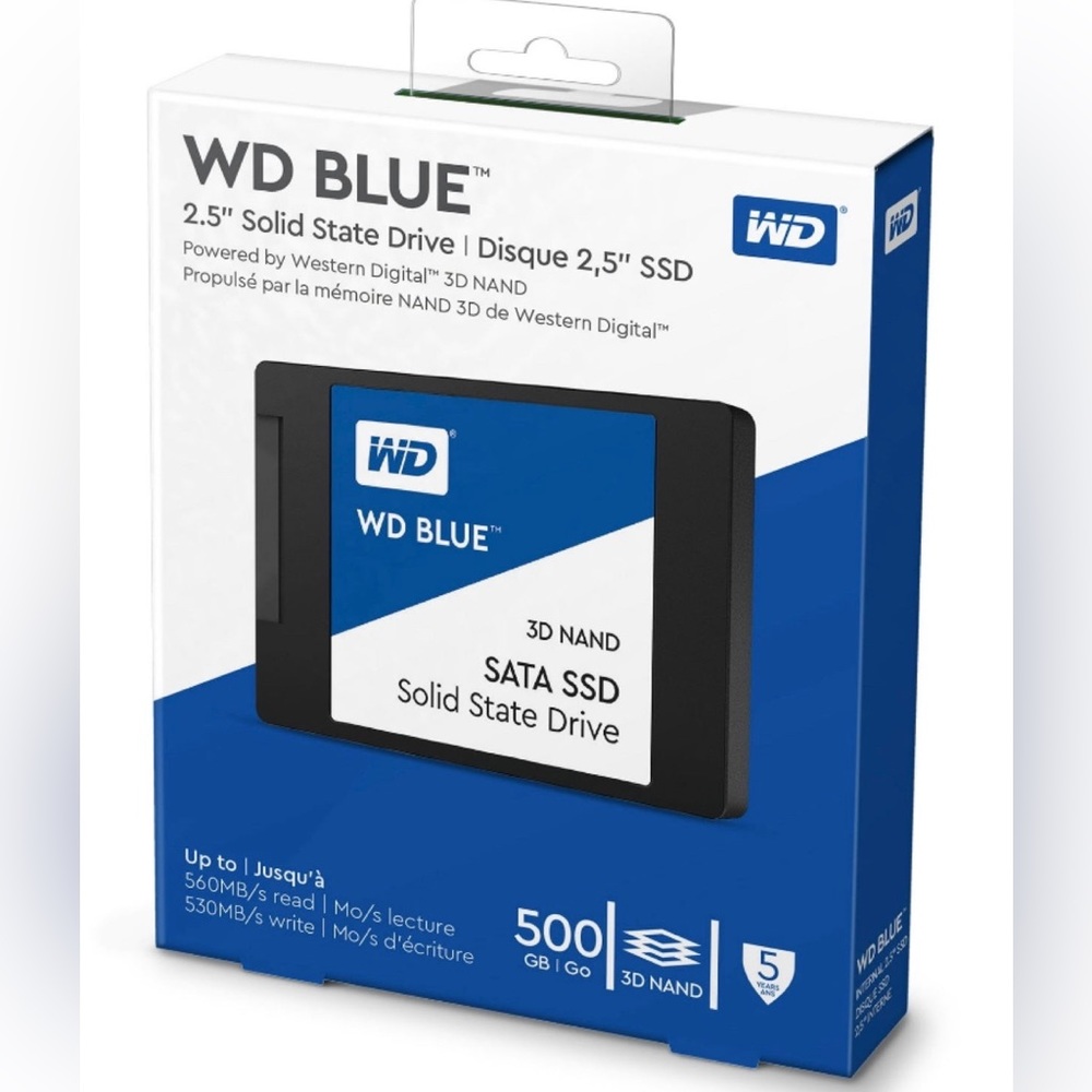 NEW Western Digital Blue 3D NAND Internal SATA SSD 500GB